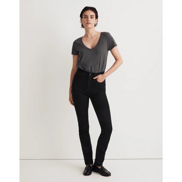 NWOT Madewell Women’s Size 6 (28) Black Rinse Wash Stovepipe‎ Jeans - Picture 1 of 9